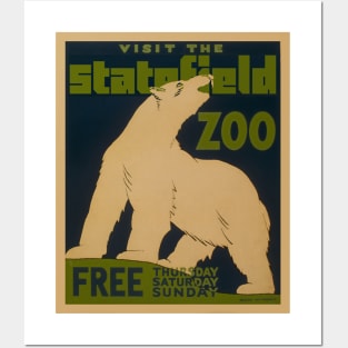 Vintage Zoo Poster Polar Bear Posters and Art